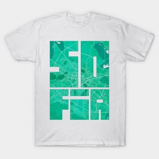 Sofia, Bulgaria City Map Typography - Watercolor T-Shirt